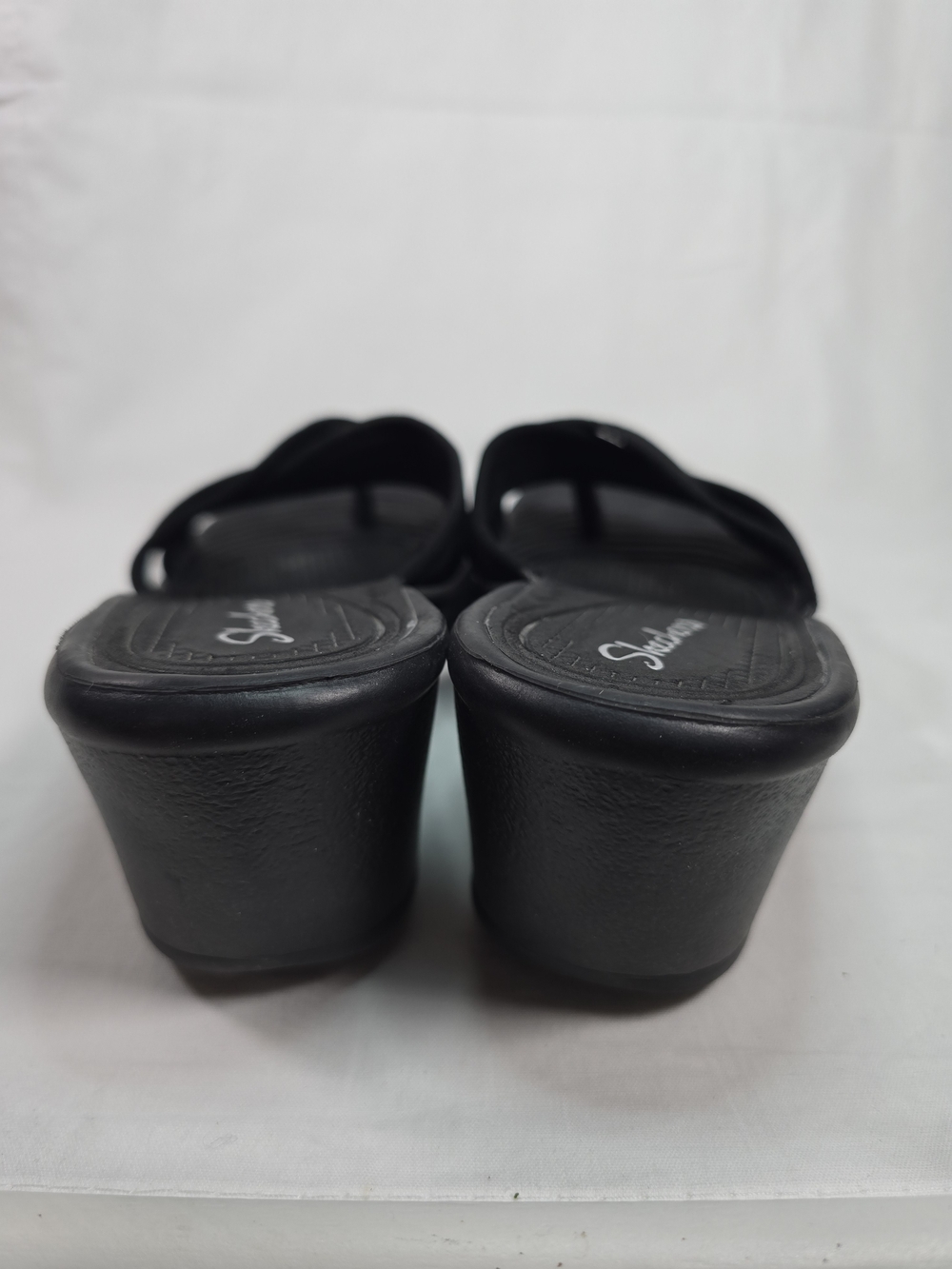 Skechers Women’s Black Wedge Sandals - Comfortable Everyday Wear - Picture 4 of 9
